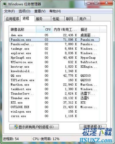 图2：在线高清点播直播软件 风行网络电影极速评测—系统资源占用评测