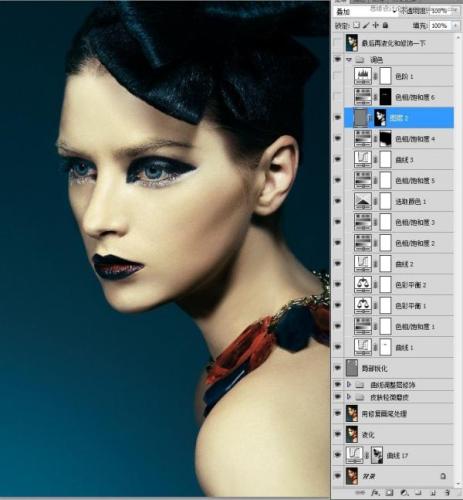 图30：Photoshop模特妆容片修饰教程