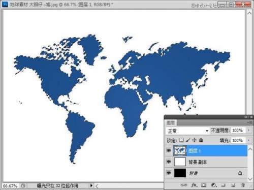 图6：Photoshop CS5制作转动3D地球.gif