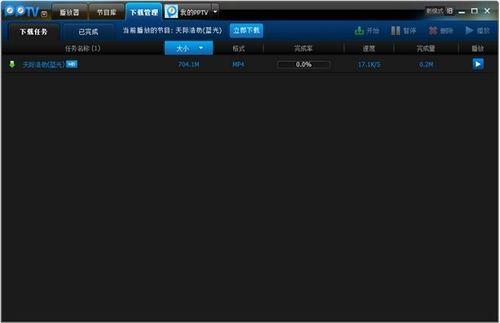 PPTV下载管理界面