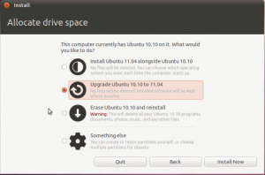 #1，可以通过Live CD升级到Ubuntu 11.04：