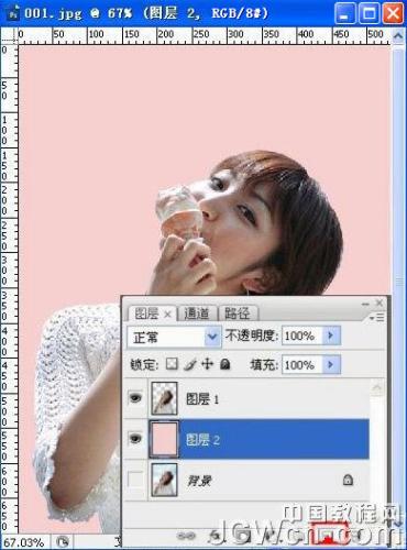 图5：用钢笔工具，通道和曲线抠图