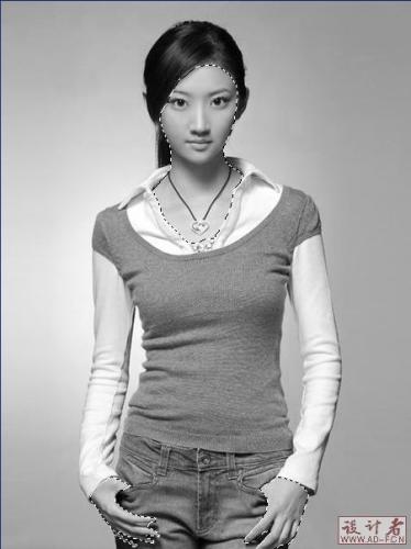 图3：用Photoshop给黑白美女照片上色