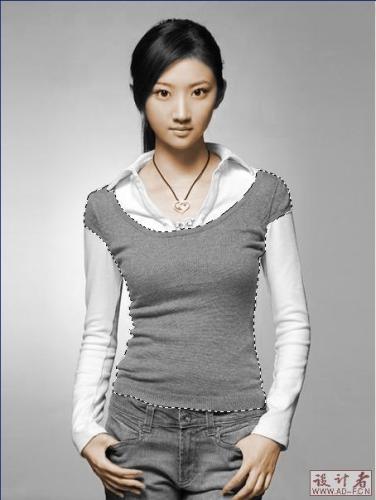 图10：用Photoshop给黑白美女照片上色