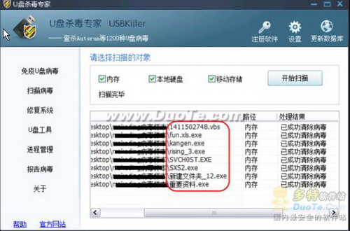 图2：U盘杀毒专家使用演示