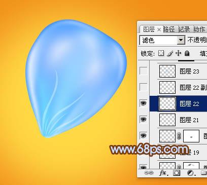 图25：Photoshop设计晶莹剔透蓝色水晶小花朵