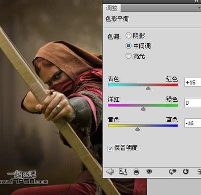 图11：PS制作手握火焰弓箭的刺客