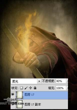 图31：PS制作手握火焰弓箭的刺客