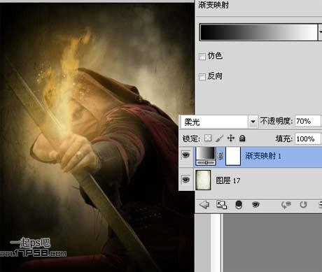 图32：PS制作手握火焰弓箭的刺客