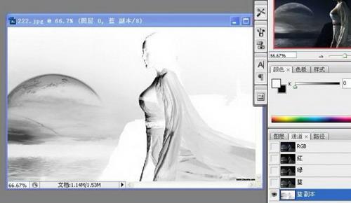 图8：PS轻松更换美女照背景图