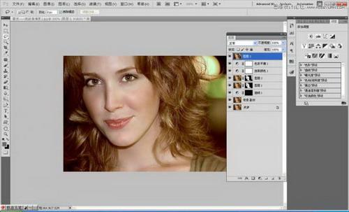 图8：Photoshop阈值工具给美女磨皮美白