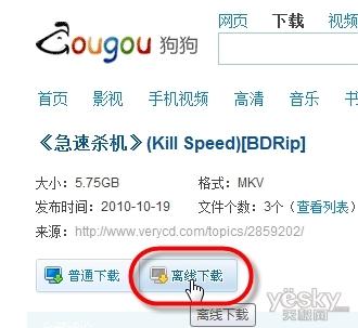 图2 在迅雷狗狗上离线下载资源