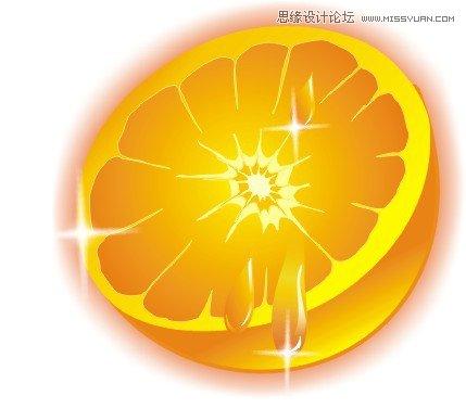 图15：CorelDRAW绘制质感冰块橙子
