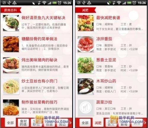 美食杰窍门以及妙招界面 
