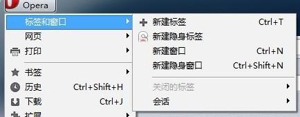 Opera 浏览器隐身浏览