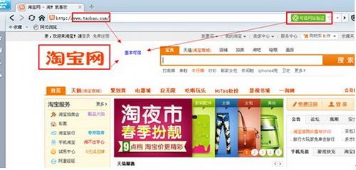 图8：使用阿里云浏览器访问淘宝网