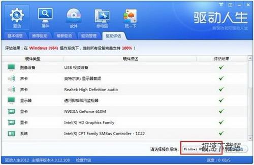图3 驱动评估Windows8 64位