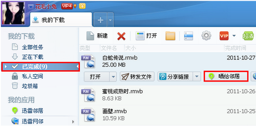 图1：迅雷邻居-资源分享