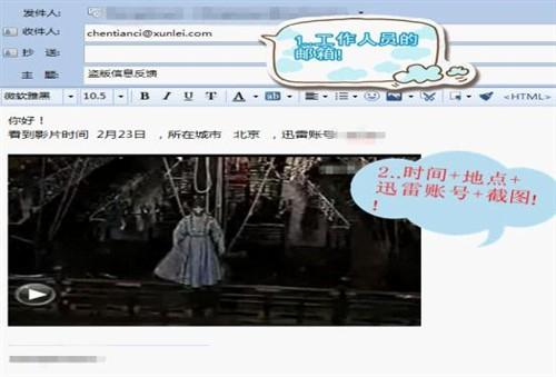 将盗版的信息直接反馈给迅雷数字商城的工作人员