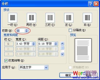 Word 2010分栏步骤三