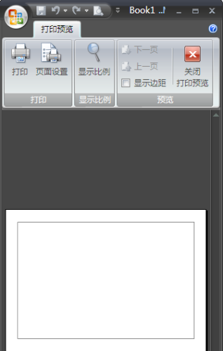 在选择了“打印预览”命令后出现的程序选项卡 