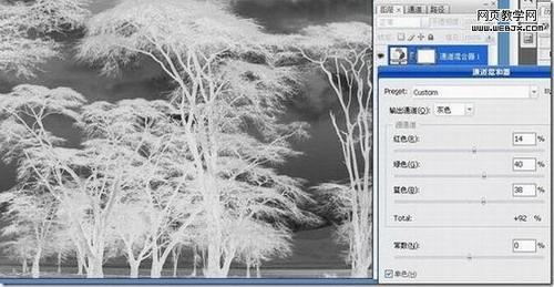 图4：巧用PhotoShop反相抠出复杂树木