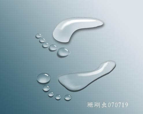 图1：PS图层样式之水晶小脚印制作