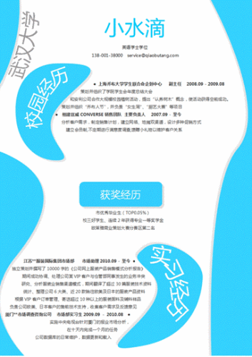 图1：WPS闪光简历作品欣赏
