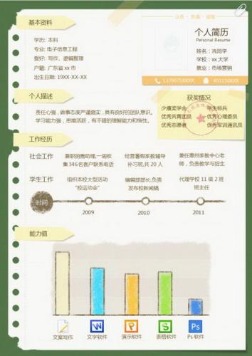 211号作品：冼同学的个人简历
