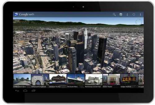 在平板上运行的Google Earth