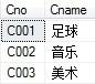 表B: course 截图如下