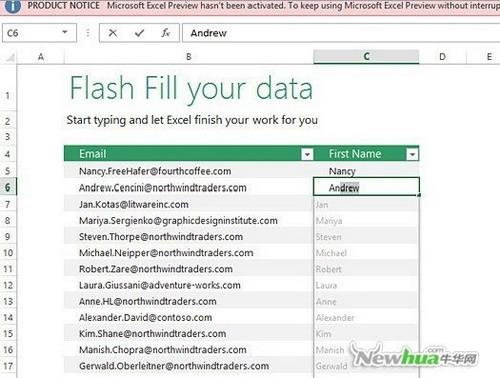 Excel Flash Fill 