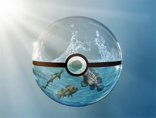 图1：PS打造精美水晶球水族馆