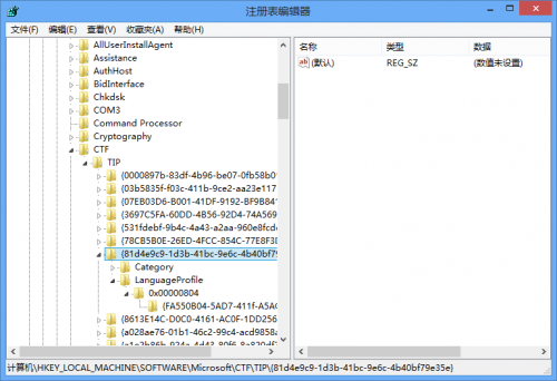 HKEY_LOCAL_MACHINE\SOFTWARE\Microsoft\CTF\TIP