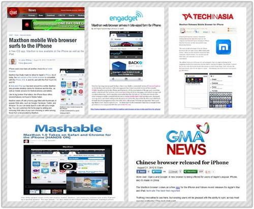图1：外媒对傲游浏览器iPhone版的报道