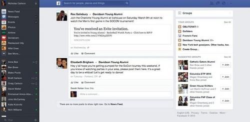 Facebook新版页面