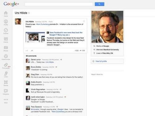 Google+界面