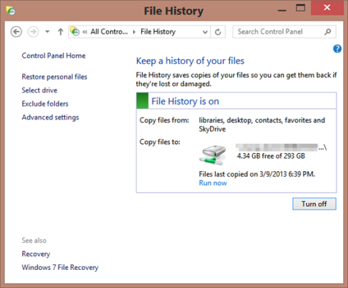 图：Win8自动备份