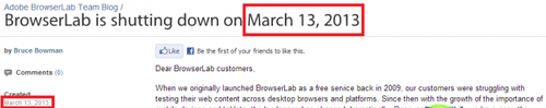 Adobe关闭BrowserLab