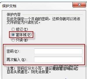 设置文档的保护密码