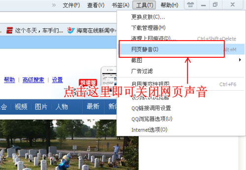 图8 网页静音设置