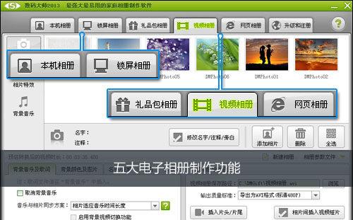 图1、五大电子相册制作功能