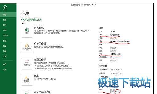 图：工作簿摘要信息