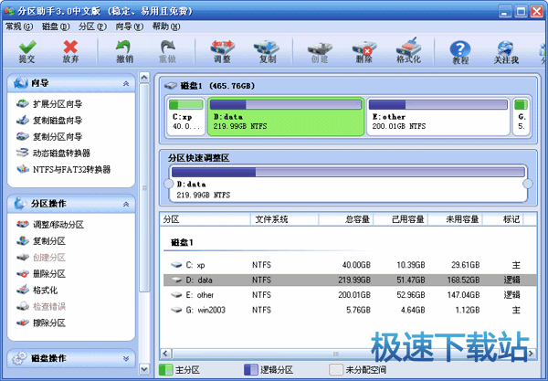图：调整C盘分区