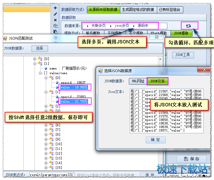 将JSON文本放入测试