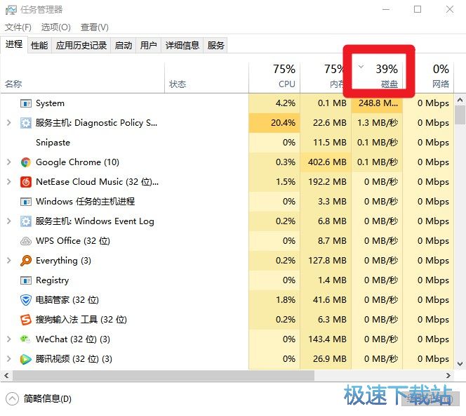图：磁盘占用100%